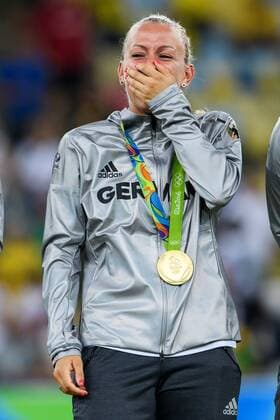 Rio 2016, Fußball, Damen, Deutschland ist Olympiasieger Mandy Islacker (GER 15) im Finale bei den olympischen Sommerspiele 2016 am 19.08.2016, Rio de Janeiro Copyright: xSchülerx xEibner-Pressefotox EP_jse