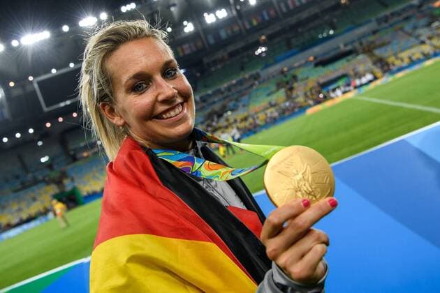 Rio 2016, Fußball, Damen, Deutschland ist Olympiasieger Lena Goessling (GER 8) im Finale bei den olympischen Sommerspiele 2016 am 19.08.2016, Rio de Janeiro Copyright: xSchülerx xEibner-Pressefotox EP_jse