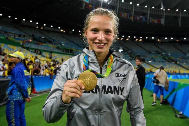 Rio 2016, Fußball, Damen, Deutschland ist Olympiasieger Tabea Kemme (GER 12) im Finale bei den olympischen Sommerspiele 2016 am 19.08.2016, Rio de Janeiro Copyright: xSchülerx xEibner-Pressefotox EP_jse