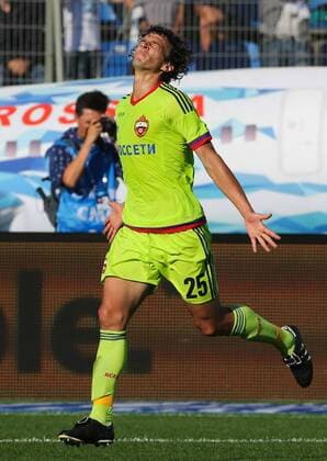 ST PETERSBURG, RUSSIA â€“ AUGUST 20, 2016: CSKA Moscow s Roman Eremenko reacts after scoring in the 2016 17 Season Russian Premier League Round 4 football match against Zenit St. Petersburg at Petrovsky Stadium. Alexander Demianchuk TASS  TS02DF7D