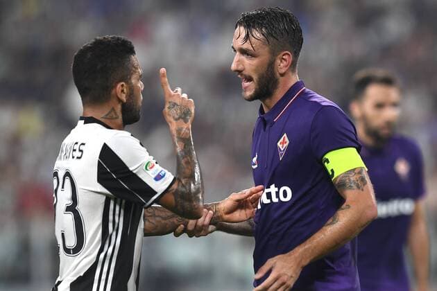 Fußball, Juventus Turin - AC Florenz Mg Torino 20 08 2016 - campionato calcio serie A Juventus-Fiorentina foto MatteoxGribaudi Image Gonzalo Rodriguez-Dani Alves 