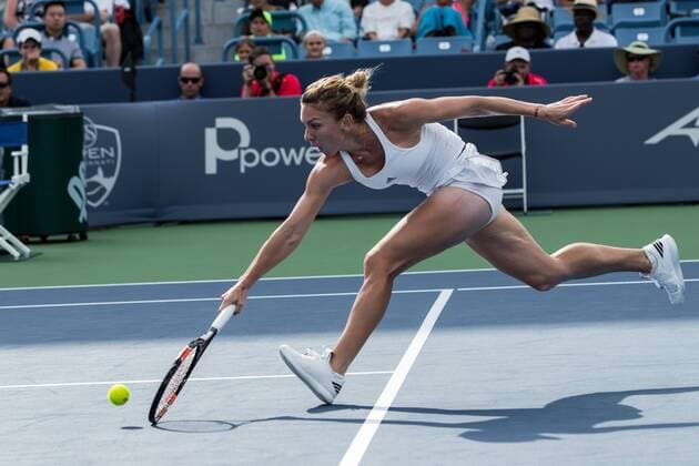 August 20, 2016 - Mason, Ohio, USA - Simona Halep (ROU) charges the net to return a drop shot during Saturday s semifinal round of the Western and Southern Open at the Lindner Family Tennis Center, Mason, Oh. Tennis 2016 - Western And Southern Open - Day 8 - ZUMAs304