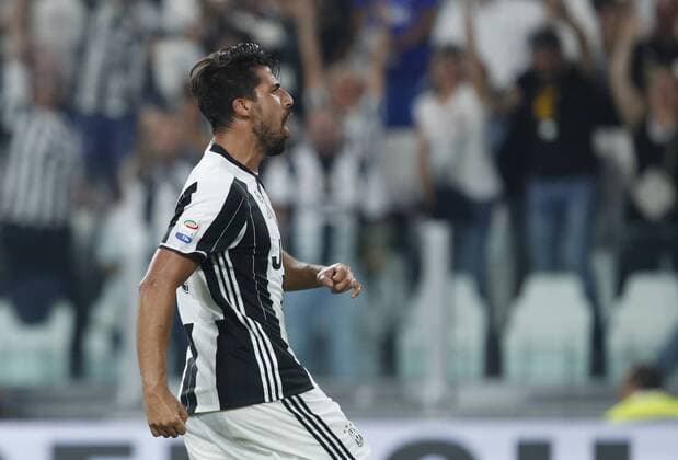 Italy Soccer Serie A: Juventus beats Fiorentina 2-1 JuventusÕ Sami Khedira celebrates after scoring during the Italian Serie A football match between Juventus and Fiorentina at the Juventus Stadium. Juventus won 2-1.  IsabellaxBonottoxUPDATEx xPacificxPress