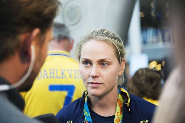 Rio 2016, Fußball Damen, Empfang der schwedischen Nationalmannschaft in Stockholm Lisa Dahlkvist - Stockholm, Schweden - Fussball, Empfang Fussball Nationalteam Schweden der Damen nach Gewinn der Bronze-Medaille.  Copyright: LINNEAxRHEBORG BB160821LN050