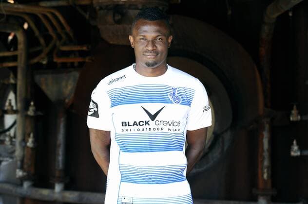 Fußball, 3 Liga, MSV Duisburg Portraettermin Porträt: Fußball, GER, 3.Liga, Porträttermin 2016 2017, MSV Duisburg, Kingsley Onuegbu (MSV). Einzelbild, Portrait, Porträt.
