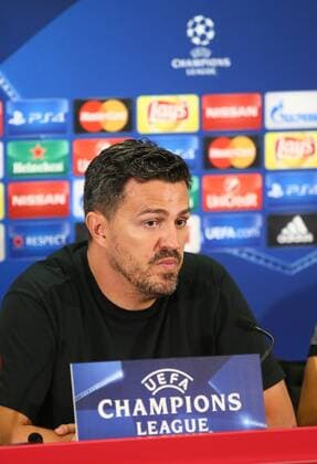 SOCCER - UEFA CL quali, RBS vs Zagreb SALZBURG,AUSTRIA,23.AUG.16 - SOCCER - UEFA Champions League, Play-off qualification, Red Bull Salzburg vs GNK Dinamo Zagreb, preview, press conference PK Pressekonferenz of RBS. Image shows head coach Oscar Garcia (RBS). GEPAxpictures xFelixxRoittner