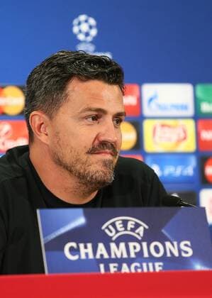 SOCCER - UEFA CL quali, RBS vs Zagreb SALZBURG,AUSTRIA,23.AUG.16 - SOCCER - UEFA Champions League, Play-off qualification, Red Bull Salzburg vs GNK Dinamo Zagreb, preview, press conference PK Pressekonferenz of RBS. Image shows head coach Oscar Garcia (RBS). GEPAxpictures xFelixxRoittner