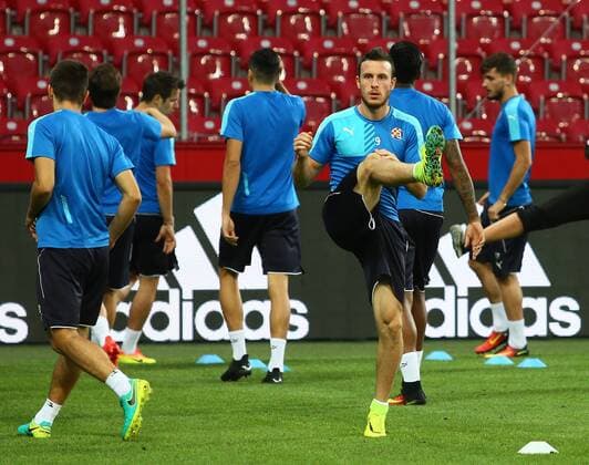 SOCCER - UEFA CL quali, RBS vs Zagreb SALZBURG,AUSTRIA,23.AUG.16 - SOCCER - UEFA Champions League, Play-off qualification, Red Bull Salzburg vs GNK Dinamo Zagreb, preview, final training of Zagreb. Image shows Angelo Henriquez (Zagreb). GEPAxpictures xFelixxRoittner