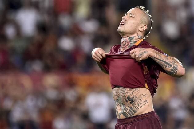 August 23, 2016 - Rome, Italy - Radja Nainggolan of Roma is disappointed during the match between FC Porto v AS Rome UEFA Champions League playoff match in Rome, Italy, on August 23, 2016. AS Roma v Porto: UEFA Champions League  - ZUMAn230