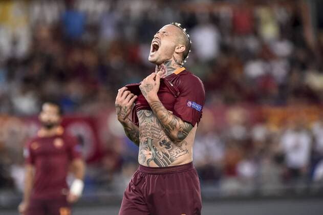August 23, 2016 - Rome, Italy - Radja Nainggolan of Roma is disappointed during the match between FC Porto v AS Rome UEFA Champions League playoff match in Rome, Italy, on August 23, 2016. AS Roma v Porto: UEFA Champions League  - ZUMAn230