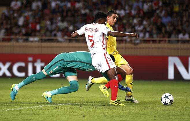 Santos Borre y Jemerson. Second leg of the Champions League preliminary round between Monaco and Villarreal. In this picture, Santos Borre and Jemerson. xAngelxRiverox 