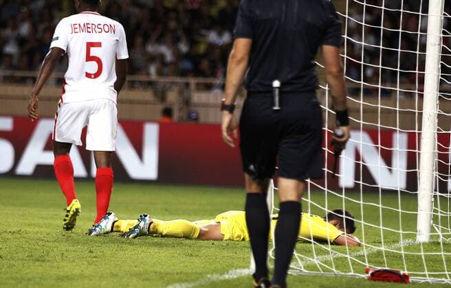 Santos Borre. Second leg of the Champions League preliminary round between Monaco and Villarreal. In this picture, Santos Borre. xAngelxRiverox 