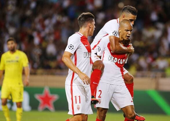 Fabinho celebra su gol. Second leg of the Champions League preliminary round between Monaco and Villarreal. In this picture, Fabinho celebrates his goal. xAngelxRiverox 