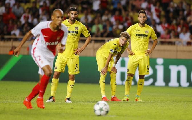 Fabinho Second leg of the Champions League preliminary round between Monaco and Villarreal. In this picture, Fabinho scores his goal. xAngelxRiverox 