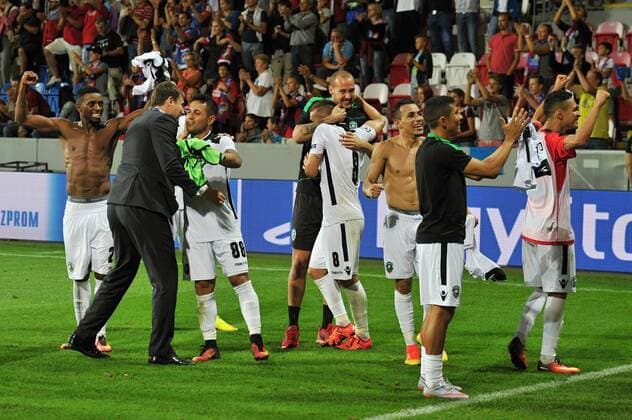 Players of Ludogorets Razgrad pictured after the 4th qualifying round of football Champions League return match FC Viktoria Plzen vs PFC Ludogorets Razgrad in Pilsen, Czech Republic, August 23, 2016. (CTKxPhoto PavelxNemecek) CTKPhotoP201608240191501  nmc15