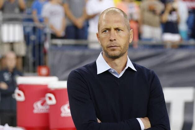 20 August 2016: Columbus Crew sporting director & head coach Gregg Berhalter on the bench. The Columbus Crew SC defeated the New England Revolution 2-0 in a regular season MLS Fussball Herren USA match at Gillette Stadium in Foxborough, MA. (Photograph by Fred Kfoury III Icon Sportswire) SOCCER: AUG 20 MLS - Crew SC at Revolution Icon482160820045 EDITORIAL USE ONLY