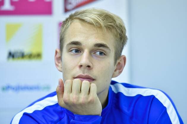 Captain Lukas Pokorny of Liberec speaks at a press conference PK Pressekonferenz prior to the fourth qualifying round of the Europa League match Slovan Liberec vs AEK Larnaka in Liberec, Czech Republic, August 24, 2016. (CTKxPhoto RadekxPetrasek) CTKPhotoP201608240737001  PER 3