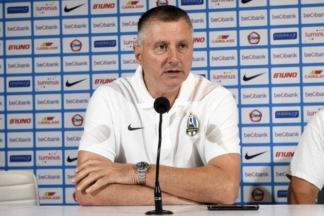 Lokomotivo s head coach Tomislav Ivkovic pictured during a press conference PK Pressekonferenz of Croatian first league soccer team Lokomotiva Zagreb in Genk, Wednesday 24 August 2016. Tomorrow KRC Genk is playing the return leg of the playoff round in the Europa League competition against Lokomotiva Zagreb. First leg ended on 2-2 draw result in Croatia. YORICKxJANSENS  x04917931x