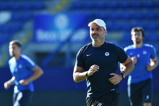 Coach of Liberec Jindrich Trpisovsky during a training prior to the fourth qualifying round of the Europa League match Slovan Liberec vs AEK Larnaka in Liberec, Czech Republic, August 24, 2016. (CTKxPhoto RadekxPetrasek) CTKPhotoP201608240824501  PER 12
