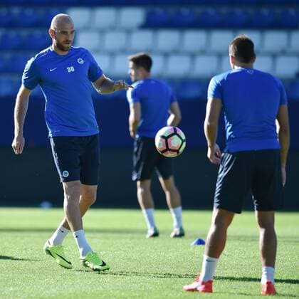 Martin Latka of Liberec during a training prior to the fourth qualifying round of the Europa League match Slovan Liberec vs AEK Larnaka in Liberec, Czech Republic, August 24, 2016. (CTKxPhoto RadekxPetrasek) CTKPhotoP201608240825301  PER 13