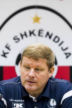 Gent s head coach Hein Vanhaezebrouck pictured during the press conference PK Pressekonferenz of Belgian first league soccer team KAA Gent, Wednesday 24 August 2016, in Skopje, Macedonia. Tomorrow Gent is playing the return leg of the playoff round in the Europa League competition against Macedonia s Shkendija. First leg ended on a 2-1 result in Belgium. JASPERxJACOBS  x04918059x