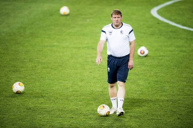 Gent s head coach Hein Vanhaezebrouck pictured during the training of Belgian first league soccer team KAA Gent, Wednesday 24 August 2016, in Skopje, Macedonia. Tomorrow Gent is playing the return leg of the playoff round in the Europa League competition against Macedonia s Shkendija. First leg ended on a 2-1 result in Belgium. JASPERxJACOBS  x04918083x