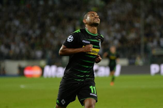 Raffael (Borussia Mönchengladbach) jubelt nach seinem Tor zum 2:0 Mönchengladbach, Deutschland, 24.08.2016 - Fussball, UEFA Championsleague, Borussia Mönchengladbach - BSC Young Boys, Fussball, UEFA Championsleague, Borussia Mönchengladbach - BSC Young Boys, xklx