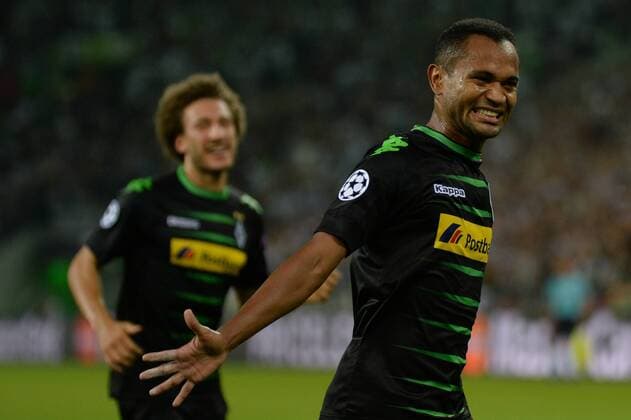 Raffael (Borussia Mönchengladbach) jubelt nach seinem Tor zum 2:0 Mönchengladbach, Deutschland, 24.08.2016 - Fussball, UEFA Championsleague, Borussia Mönchengladbach - BSC Young Boys, Fussball, UEFA Championsleague, Borussia Mönchengladbach - BSC Young Boys, xklx
