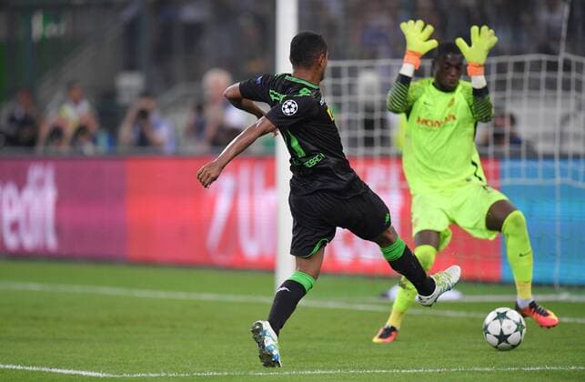 24.08.2016, Fussball, Saison 2016 2017, Champions League Qualifikation, Play-off, Borussia Moenchengladbach - Young Boys Bern, Raffael (Borussia Moenchengladbach), li., erzielt das Tor zum 5:0
