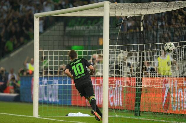 Fußball, CL Quali, Borussia Mönchengladbach - BSC Young Boys Bilder des Tages - SPORT Tor zum 4:0 durch Thorgan Hazard (Borussia Mönchengladbach) Mönchengladbach, Deutschland, 24.08.2016 - Fussball, UEFA Championsleague, Borussia Mönchengladbach - BSC Young Boys, Fussball, UEFA Championsleague, Borussia Mönchengladbach - BSC Young Boys, xklx