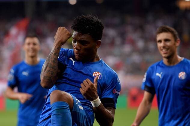 SOCCER - UEFA CL quali, RBS vs Zagreb SALZBURG,AUSTRIA,24.AUG.16 - SOCCER - UEFA Champions League, Play-off qualification, Red Bull Salzburg vs GNK Dinamo Zagreb. Image shows the rejoicing of Junior Fernandes (Zagreb). GEPAxpictures xFlorianxErtl