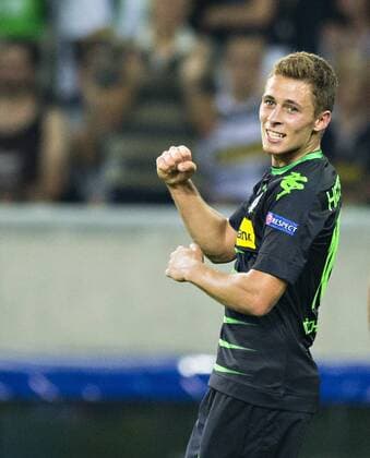 Fußball, CL Quali, Borussia Mönchengladbach - BSC Young Boys Bilder des Tages - SPORT Mönchengladbach, 24.08.2016, Borussia Park Torjubel: Thorgan Hazard (BMG) VfL Borussia Mönchengladbach - Young Boys Bern mm