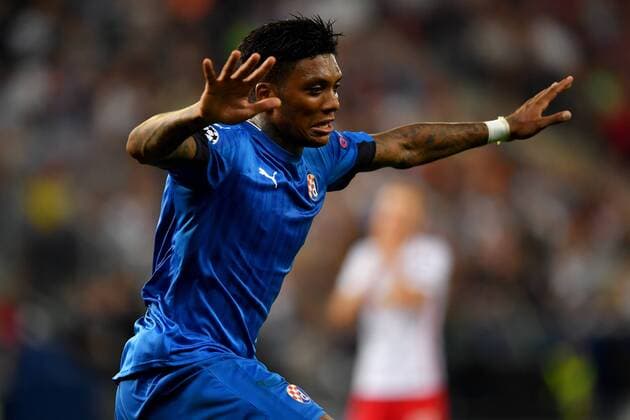 SOCCER - UEFA CL quali, RBS vs Zagreb SALZBURG,AUSTRIA,24.AUG.16 - SOCCER - UEFA Champions League, Play-off qualification, Red Bull Salzburg vs GNK Dinamo Zagreb. Image shows the rejoicing of Junior Fernandes (Zagreb). GEPAxpictures xFlorianxErtl