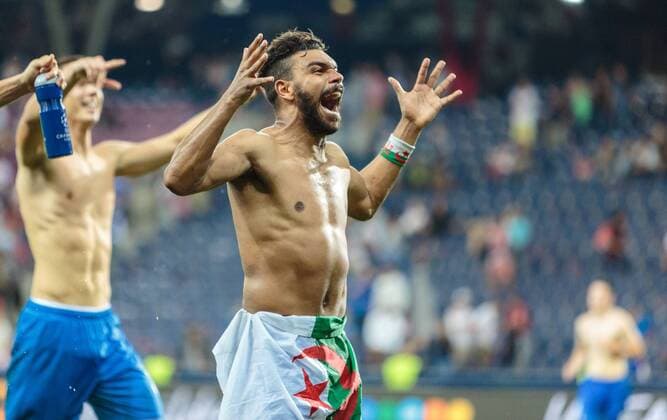 24.08.2016, Red Bull Arena, Salzburg, AUT, UEFA CL, FC Red Bull Salzburg vs Dinamo Zagreb, Play off, Rueckspiel, im Bild jubel bei El Arabi Hilal Soudani (GNK Dinamo Zagreb) during the UEFA Championsleague Play off 2nd Leg Match between FC Red Bull Salzburg and Dinamo Zagreb at the Red Bull Arena in Salzburg, Austria on 2016 08 24. Salzburg  EX_JFK  