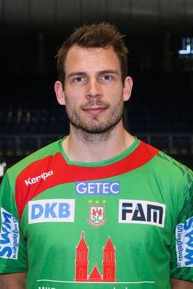 Handball, 1. BL, SC Magdeburg Porträttermin Mads Christiansen (SC Magdeburg) - Handball Bundesliga Saison 2016-2017 Offizeller Fototermin SC Magdeburg in der GETEC Arena in Magdeburg - Einzelbild,Portrait,Deutschland, Handball, Mann, Maenner,25.08.2016