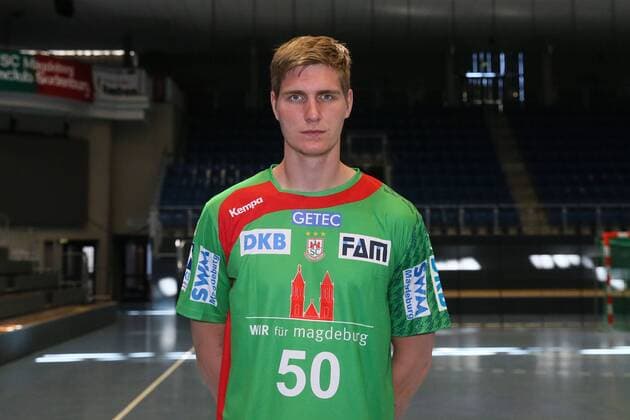 Handball, 1. BL, SC Magdeburg Porträttermin Finn Lemke (SC Magdeburg) - Handball Bundesliga Saison 2016-2017 Offizeller Fototermin SC Magdeburg in der GETEC Arena in Magdeburg - Einzelbild,Portrait,Deutschland, Handball, Mann, Maenner,25.08.2016
