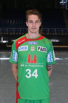 Handball, 1. BL, SC Magdeburg Porträttermin Michael Damgaard (SC Magdeburg) - Handball Bundesliga Saison 2016-2017 Offizeller Fototermin SC Magdeburg in der GETEC Arena in Magdeburg - Einzelbild,Portrait,Deutschland, Handball, Mann, Maenner,25.08.2016