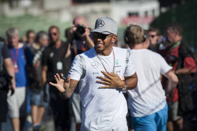 British Lewis Hamilton of Mercedes AMG Petronas F1 Team pictured during an autographs session at the Grand Prix F1 of Belgium, in Spa-Francorchamps, Thursday 25 August 2016. The Spa-Francorchamps Formula One Grand Prix takes place this weekend, from August 26 until August 28. NICOLASxLAMBERT  x04918602x