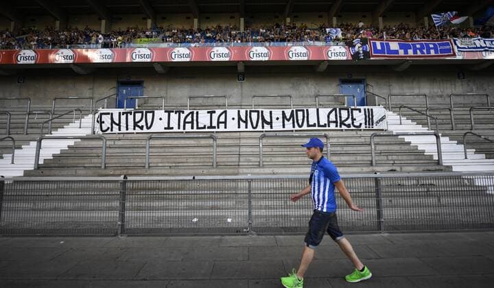 Bilder des Tages - SPORT Fußball, EL Quali, KRC Genk - Lokomotiva Zagreb Illustration picture shows a banner before the start of a match between Belgian first league team KRC Genk and Croatian Lokomotiva Zagreb, the return leg of the playoff round in the Europa League competition, in Genk, Thursday 25 August 2016. First leg ended on 2-2 draw result in Croatia. YORICKxJANSENS  x04918642x