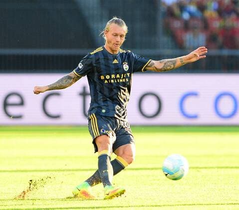 UEFA Europa league Playoff second leg match between Grasshoppers and Fenerbahce at Letzigrund Stadium in Zurich, Swiss on August 25 , 2016. Pictured: Simon Kjaer of Fenerbahce . Not available for publication in Turkey. 