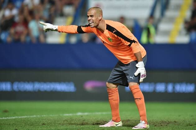 Goalkeeper of Larnaca Ruben Mino during the fourth qualifying round return Europa League match Slovan Liberec vs AEK Larnaca in Liberec, Czech Republic, August 25, 2016. (CTKxPhoto RadekxPetrasek) CTKPhotoP201608251100401  PER 17