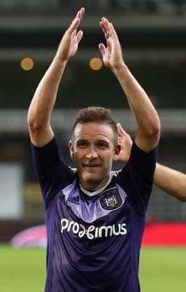 Anderlecht s Diego Capel celebrates after winning a match between Belgian first league soccer team RSC Anderlecht against Czech Slavia Prague, the return leg of the playoff round in the Europa League competition, Thursday 25 August 2016, in Anderlecht, Brussels. First leg ended on 0-3 in Czech Republic. VIRGINIExLEFOUR  x04918904x