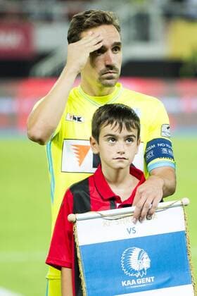Gent s Sven Kums pictured before a match between Macedonia s Shkendija and Belgian first league soccer team KAA Gent, the return leg of the playoff round in the Europa League competition, Thursday 25 August 2016, in Skopje, Macedonia. First leg ended on a 2-1 result in Belgium. JASPERxJACOBS  x04919029x