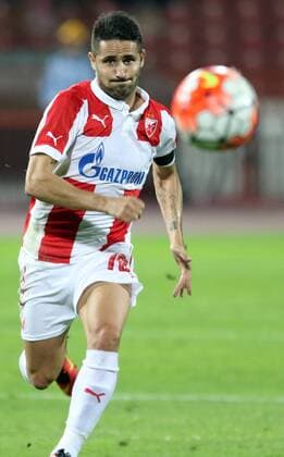 25.08.2016 Belgrade(Serbia) FK Crvena Zvezda(FC Red Star)-US Sassuolo Europa League play off men s football Hugo Vieira FK Crvena Zvezda(FC Red Star) :Str 