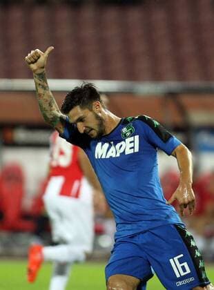25.08.2016 Belgrade(Serbia) FK Crvena Zvezda(FC Red Star)-US Sassuolo Europa League play off men s football Matteo Politano US Sassuolo during match : 