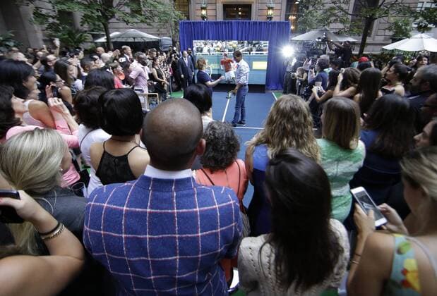 Tennis player Rafael Nadal participate in a Virtual Tennis Tournament at Lotte New York Palace on August 25, 2016 in New York City. The US Open Tennis Championships begin on Monday.  NYP20160825101 JOHNxANGELILLO