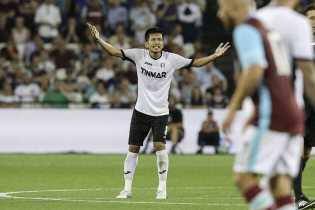 Takayuki Seto (Astra), AUGUST 25, 2016 - Football Soccer : Takayuki Seto of Astra during the UEFA Europa League Play-off second leg match between West Ham United and Astra Giurgiu at the London Stadium in London, England. Noxthirdxpartyxsales  (mdga011732)