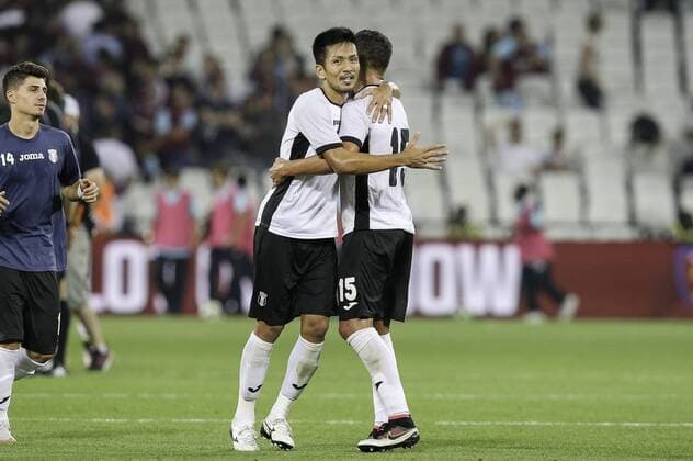 Takayuki Seto (Astra), AUGUST 25, 2016 - Football Soccer : Takayuki Seto of Astra celebrates their win at the final whistle during the UEFA Europa League Play-off second leg match between West Ham United and Astra Giurgiu at the London Stadium in London, England. Noxthirdxpartyxsales  (mdga011736)
