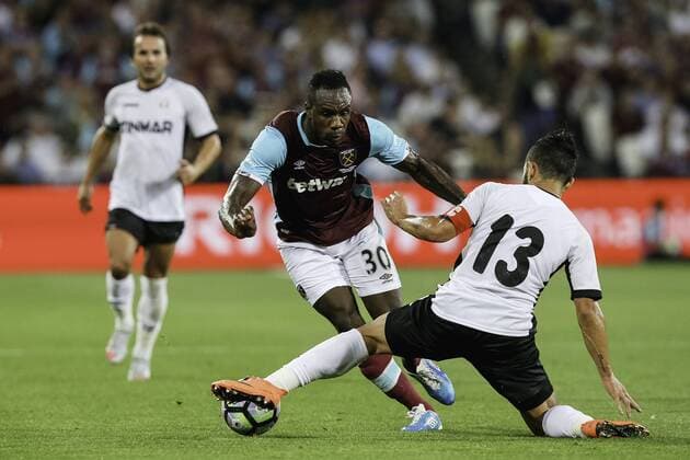 Michail Antonio (West Ham), AUGUST 25, 2016 - Football Soccer : Michail Antonio of West Ham during the UEFA Europa League Play-off second leg match between West Ham United and Astra Giurgiu at the London Stadium in London, England. Noxthirdxpartyxsales  (mdga011746)