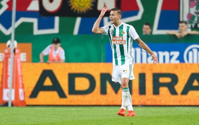 SOCCER - UEFA EL quali, Rapid vs Trencin VIENNA,AUSTRIA,25.AUG.16 - SOCCER - UEFA Europa League, Play-off qualification, SK Rapid Wien vs FK AS Trencin. Image shows Arnor Ingvi Traustason (Rapid). Keywords: Wien Energie. GEPAxpictures xPhilippxBrem